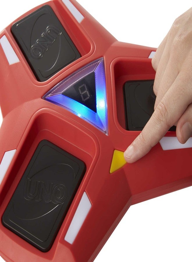 ماتيل جيمز لعبة أونو الثلاثية مع حامل بطاقات مزود بأضواء وأصوات و112 بطاقة، هدية مثالية لأمسيات الألعاب للأطفال والمراهقين والبالغين من عمر 7 سنوات فما فوق، HCC21 - Image 3